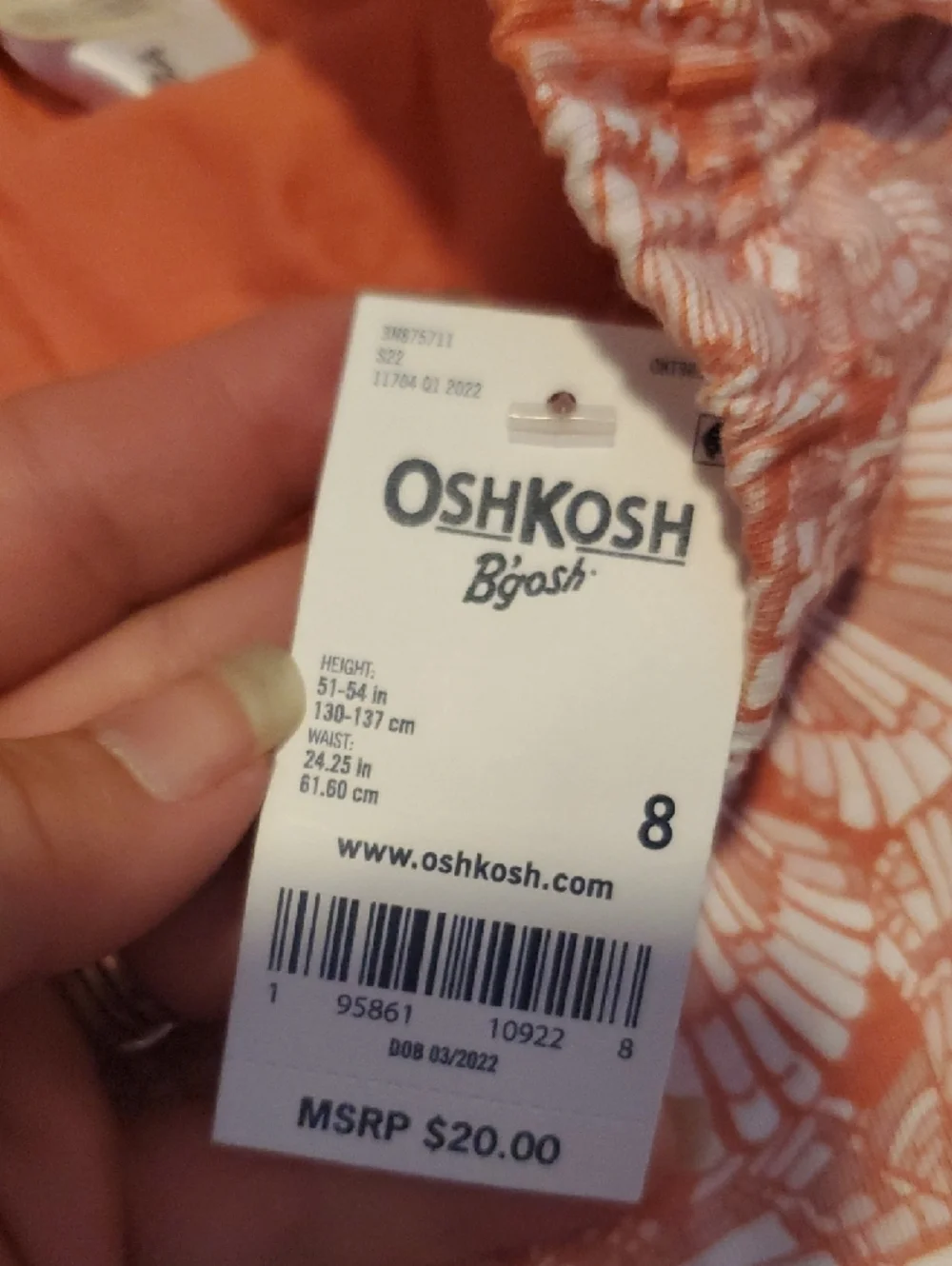 OshKosh Bgosh coral skort
